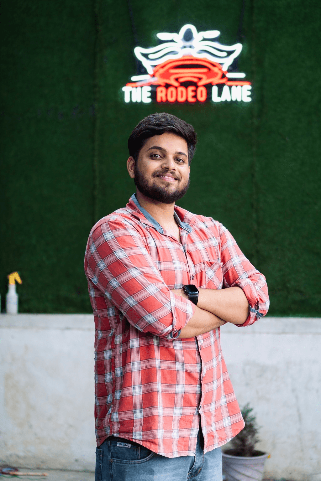 Founder Ansh Pathak detailing a vehicle in the studio